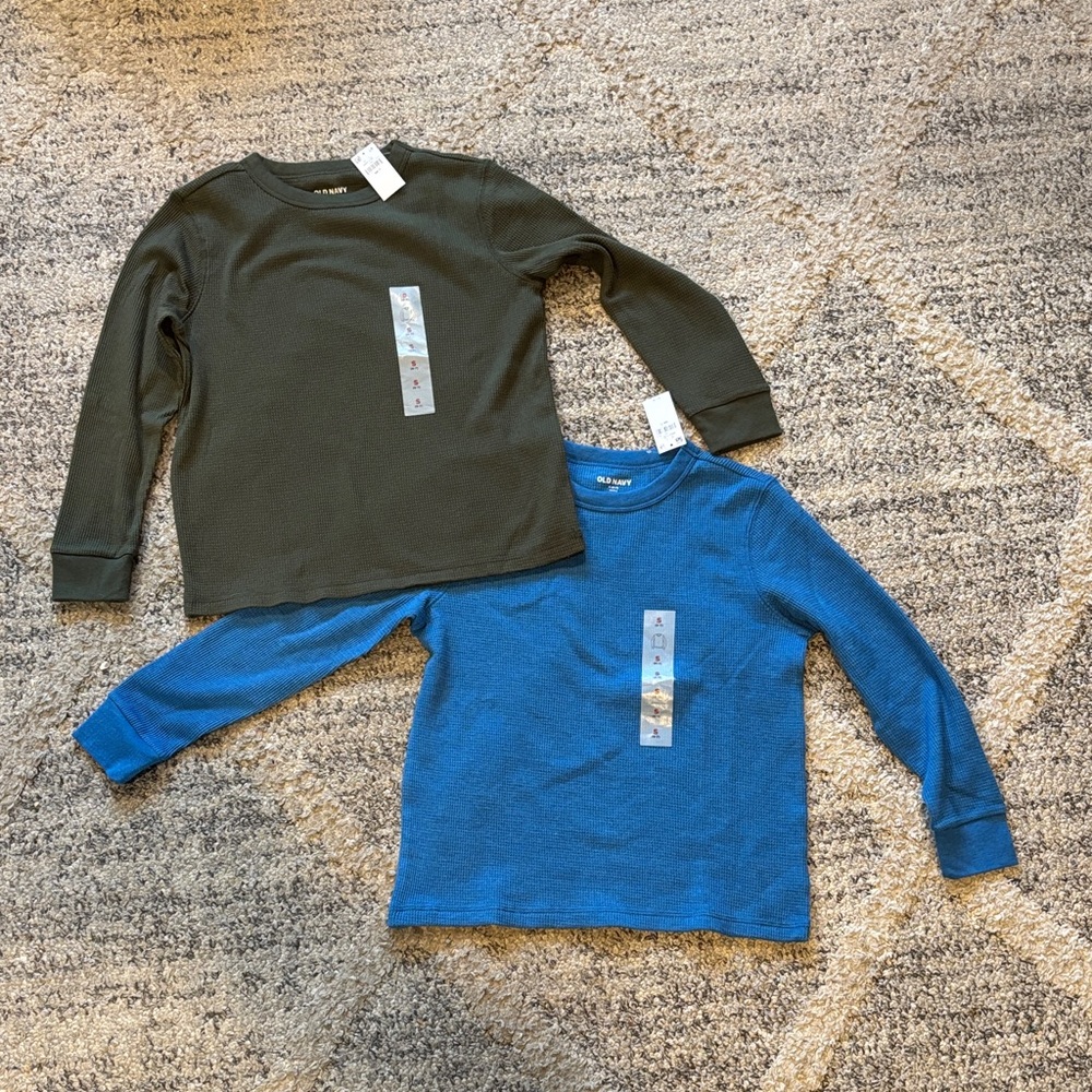 Set of 2 Old Navy Kids Waffle Knit Tops NWT
